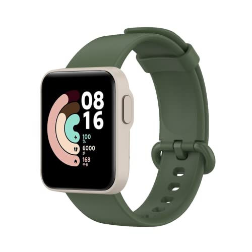 Image of YODI Soft Silicone With Metal Buckal Classic Strap Bands for Redmi Watch 2 Lite /Redmi GPS Smart Watch Only, Comfort and Flexible Straps for Men Women and Kids (Green)