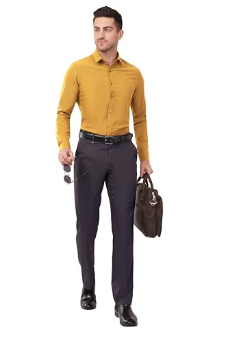 Image of SaintX Men's Premium Solid Formal Shirt | Slim Fit | Plain Full Sleeve | Feather Touch Soft Finish | Wrinkle Resistant | No Ironing Required | 360 Highly Stretchable Fabric