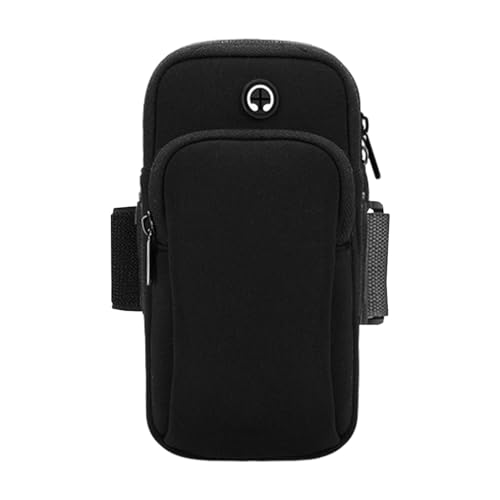 Image of Phone Holder for Running, Universal Adjustable Arm Band Key Card Bag Fit Gym Jogging Hiking Exercise Walking Workout, Running Armband for Phone Under 7 Inch(Black)