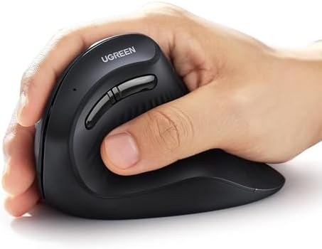 Mouse Bluetooth Ergonômico Vertical Ugreen sem fio (Preto)