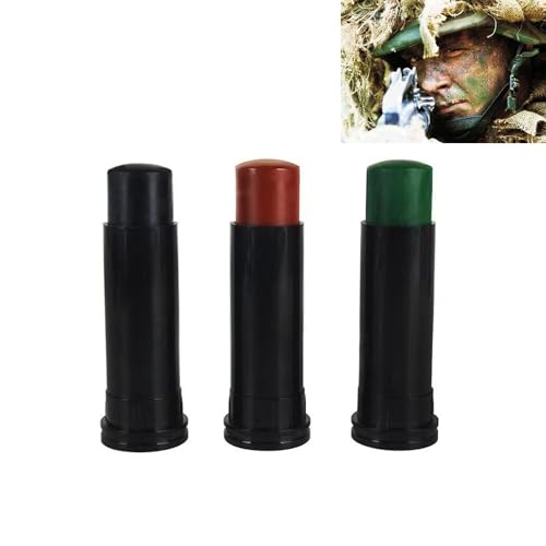 Dyceittdia 3PCS Juego de palos de pintura facial de camuflaje, Pintura facial Camuflaje, Camuflaje Militarizado, Set De Maquillaje De Camuflaje Militar, face paint (03)
