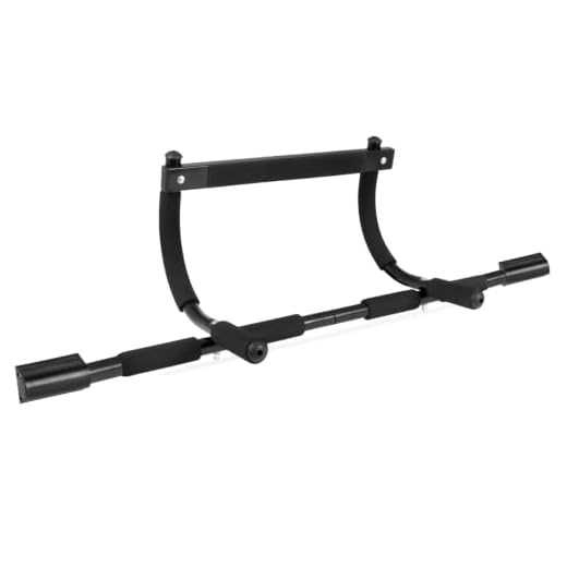 ProsourceFit Multi-Grip Lite Pull Up/Chin Up Bar, Heavy Duty Doorway Upper Body Workout Bar for Home Gyms 24”-32” (ps-1240-cu-basic), Black