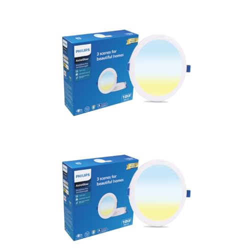 Image of PHILIPS 10W 3in1 Round AstraGlow Pro LED Ceiling Light | Slim Surface Panel for Home & Office | Energy Efficient Bright LED Fixture | Pack of 2