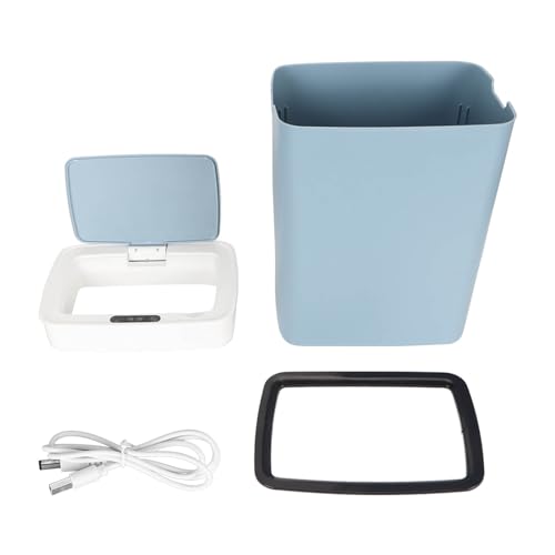 RespireFinem 14L Papelera automática puede 3 modos Smart Motion Sensor de Gran Capacidad Tapa Touchless para Baño Dormitorio Oficina Azul Carga USB