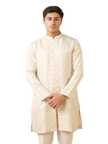 Kurta ouvert en brocart vêtement de mariage traditionnel indien Manyavar
