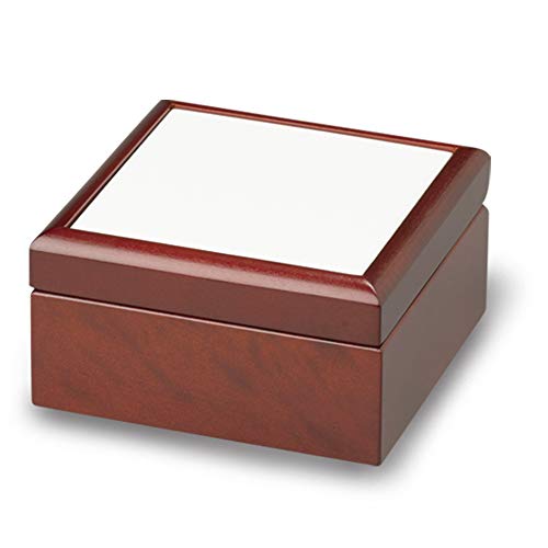 Dark Wood Jewelry Box w/ 4 1/4’’ Ceramic Tile Coated for Sublimation