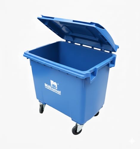 Image of Nilkamal Big Plastic Wheeled Dustbin with Lid 660 Litre Blue