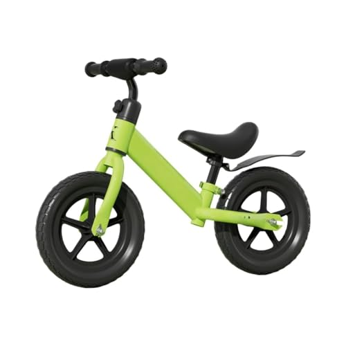 キックバイク ペダルなし自転車 12インチ 14インチ 幼児用 子供用自転車 超軽量 持ち運びも簡単 サドル調整可能 ランニング キッズ 乗用玩具 シンプル 誕生日プレゼント 乗り物 お祝い男の子 女の子 クリスマス (グリーン,14インチ + インフレー