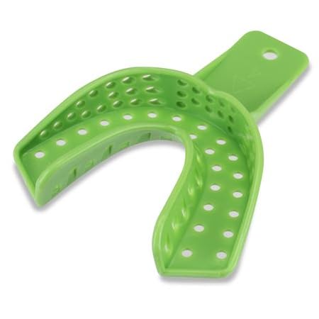 AmeriCan Goods Dental Impression Trays Excellent-Dulock 12/Bag Apple Green Disposable Impression Trays (#4 Medium-Lower)