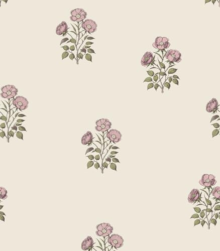 LUKUUI Vintage Floral Peel and Stick Wallpaper Retro Rose Flower