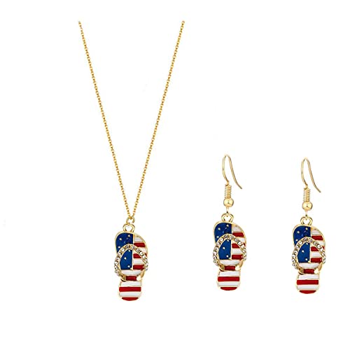 Sandales de plage et parure de bijoux pour femme pour un look décontracté du 4 juillet