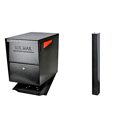 Mail Boss 7206 Package Master Curbside Locking Security Mailbox | Black,Medium & 7121, Black In-Ground Mounting Post, 43 X 4 X 4 Inches, For Use With Mailbox #TOP9