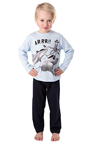 Preisvergleich Produktbild Amantes Textiles Kids Camp - Boys Shark Pirates, Blau, 104 / 110