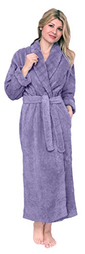 Bath & Robes Women's Shawl Long Chenille Robe Bathrobe (2X, Violet)