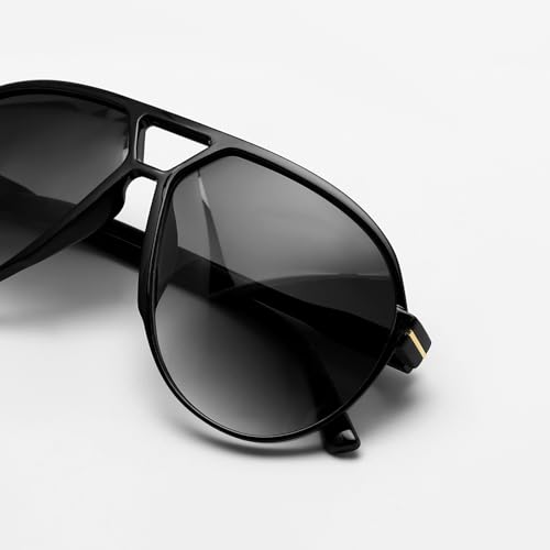 Image of GUVIVI Retro Aviator Sunglasses for Women Men Oversized Classic 70s Vintage Trendy Tangle Free Square Aviators Sun Glasses