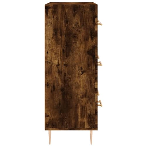 Aparador de roble ahumado elegante con patas metalicas para salones modernos 8