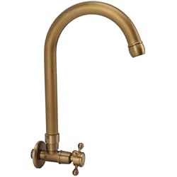 Grifo Flexible Para Fregadero Grifo para Fregadero de Cocina Al Aire Libre, Rotación de 360 ??Grados, Grifo para Jardín de Agua Fría, Antiguo en la Pared, Prevención de Grietas por Heladas, Cuello Flexible,