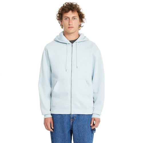 Sweat Volcom zippé bleu contre le froid Single Stone taille L