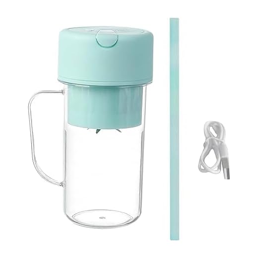 Mini Liquidificador Portatil Mixer Portatil Shake Coqueteleira Eletrica Sem Fio Squeeze Recarregavel - Beba seu Whey Protein e sua Batida (Azul)