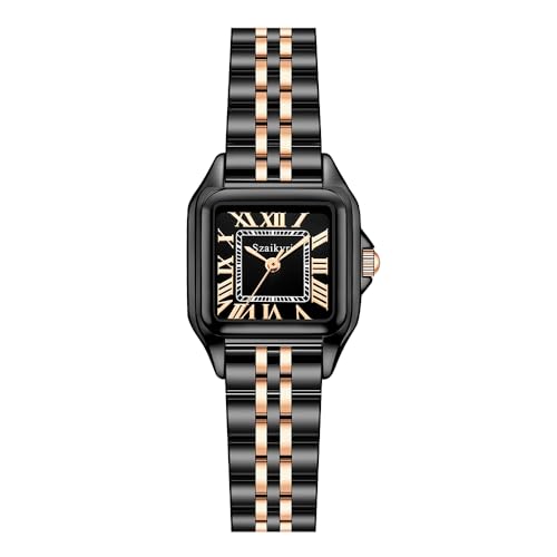 Szaikyri Classic Square Watches for Women with Roman Numerals Ladies Casual Dress Watch