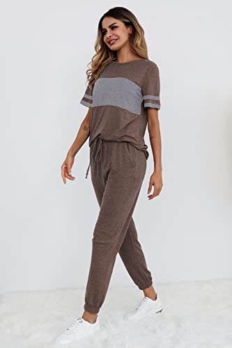 PRETTYGARDEN Women's Two Piece Sets 2025 Summer Spring Jogger Pants Travel Vacation Lounge Outfits Airplane Matching Clothes