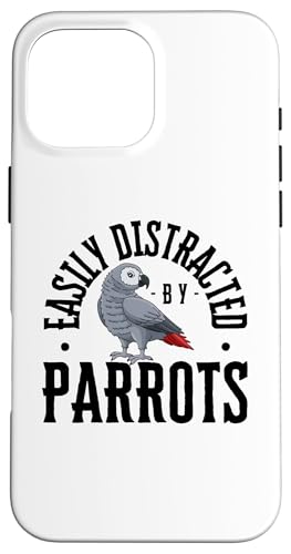 Easy Distracted By Parrots Funny Parrot �X�}�z�P�[�X iPhone 16 Pro Max �p