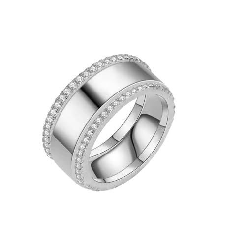 Stainless Steel 3PCS Cubic Zirconia Stackable Band Rings Round Cut Engagement Promise Ring Set2