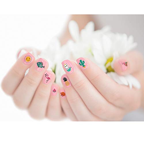 Hawaii Summer Nail Art Stickers Set 250+ Designs For Women Girls Kids, Viwieu Tropical 3D Fake Nail Decals Self-Adhesive Flamingo Cactus Beach Fruits Palm Tree For Holiday Gift Diy Manicure 8 Pack #TOP5