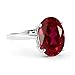 Imagen de 7,5 quilates anillo de oro blanco de 14 K Sólido con Natural ovalado Ruby