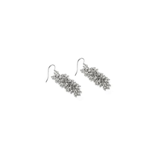 Boucles d'oreilles Mogra nacre argent laiton cuivre acier pendantes