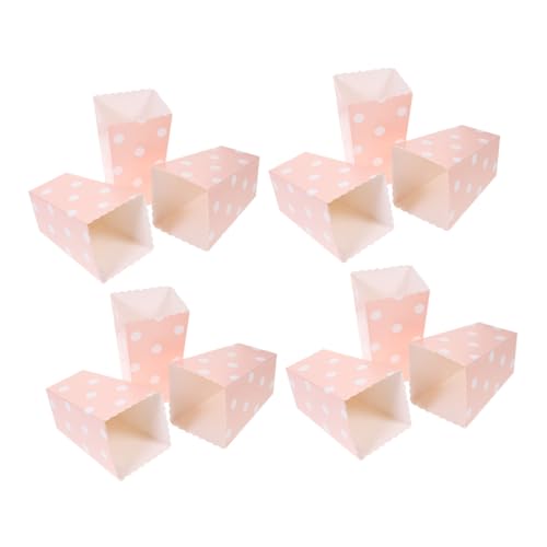 TIDTALEO 12Pcs Boxes White dot decorations party popcorn buckets party supplies Simple popcorn buckets for movie night Popcorn french fries popcorn box carton bulk popcorn bucket