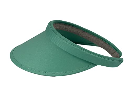 Topheadwear Sports Cotton Twill Clip-On Visor 3.5 Inch Wide Brim, Winter Green #TOP2