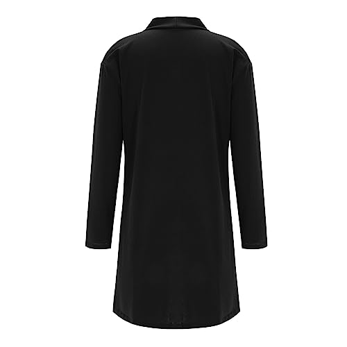 Chaqueta de punto largo tipo chaleco de ganchillo artesanal color otoño para mujer sofisticada 4