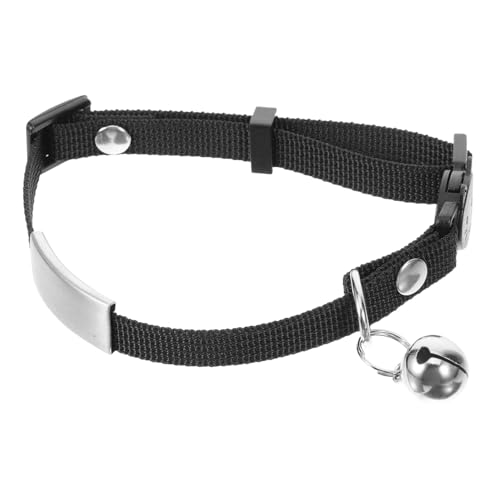 SUNCN 紛失防止首輪 DIY 猫の首輪ペット犬の迷子犬ペットアクセサリー中型大型かわいい猫黒ポリエステル