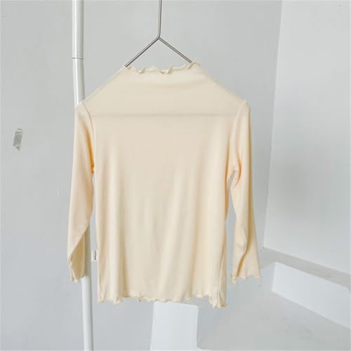 Cute Shirts for Girls Ruffle Tops Baby Plain Long Sleeve Thermal Tshirts Soft Cotton Fall Winter Pullover Tee2