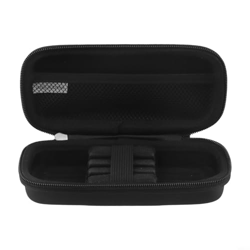 Funda de EVA para punta de acero y dardos de punta suave, bolsa de transporte con organizador para puntas de ejes de vuelo, bolsa de 3 soportes con bolsillo de malla, color negro