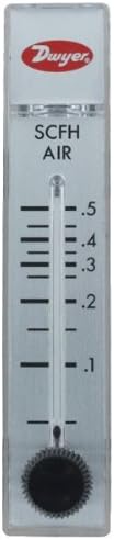 Dwyer Rate-Master Flowmeter, RMA-4-SSV, 4% Acc.5-5 SCFH air, SS Valve, PC Body