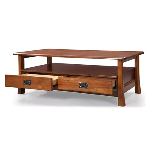 Image of Royaloak Texas American Wooden Center Table for Living Room | Solid Wood | Bottom Shelf for Added Storage | Modern Design with Durable Build | Ideal for Living Rooms | American-Inspired Aesthetic