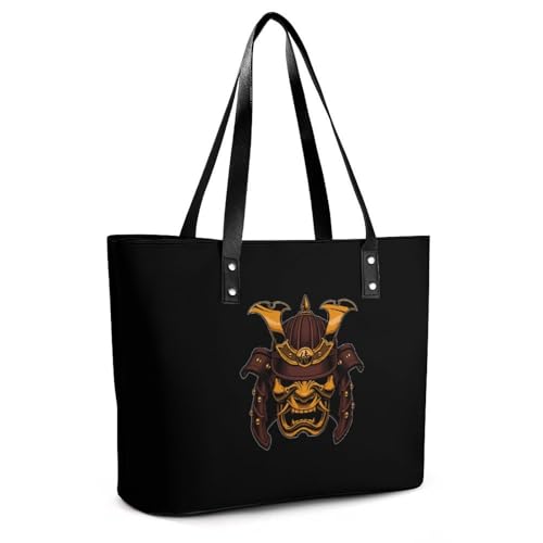 Japan Skull Warrior Women's Leather Handbag Shoulder Bag Tote Purse Bags for Shopping Travel3