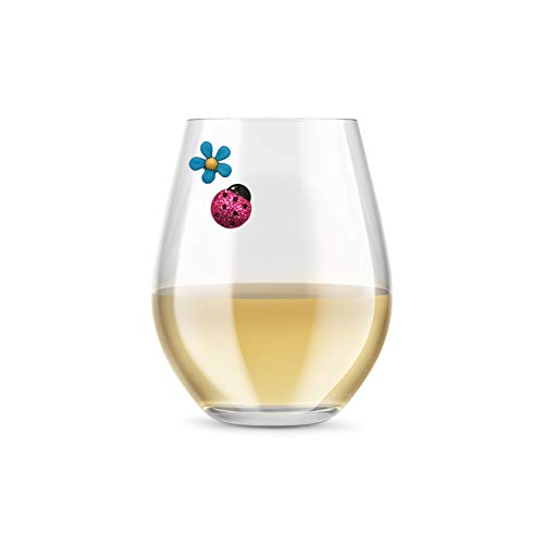 Wine Glass Charms With Magnets - Drink Markers Set Of 6 Fun Summer Cocktail Identifiers With Ladybug Frog And Flower Wine Charms #TOP3