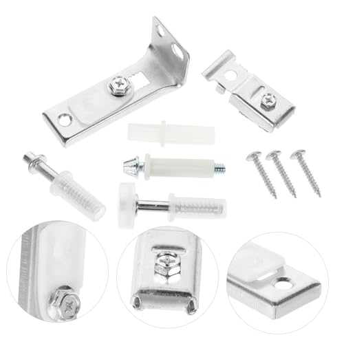Kit de reparación para puerta plegable con riel deslizante, plata | Aleación de aluminio, pivotes superiores y riel guía, operación suave, para hogares y centros comerciales miniatura 3