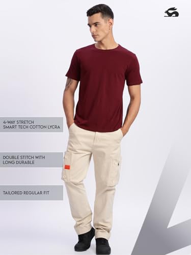 Image of ADRO Men's Cotton Solid Regular Fit T-Shirt