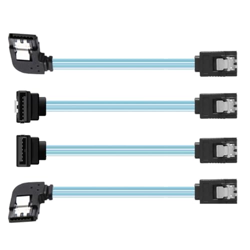 CY Câble 4 pièces/lot, coudé à 90 degrés, type hôte interne 4 SATA vers disque cible 4 SATA 7 broches, câble serveur de données 6 Gbit/s 25 cm