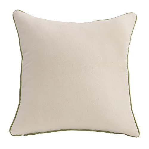 Tosleo Embroidered Decorative Throw Pillow Covers 18X18 Set Of 2 Green Surrounding Leaves Pillow Cushion Cases Farmhouse Decor Square Pillowcases For Sofa Couch Bedroom Living Room #TOP2