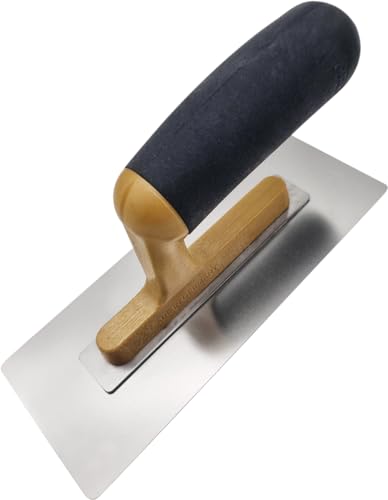 MAURERFREUND - Lehmputzkelle - Venezianische Flexkelle - Glättekelle - Venezianer - rechteckig - 200x80mm - Flexibles 0,3mm Edelstahlblatt mit abgerundten, geschliffenen und polierten Kanten