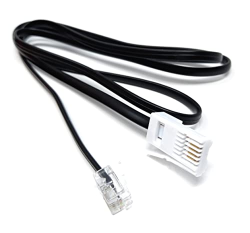 DRUT 1m BT to RJ11 4 Wire (431A) Male to Male UK Telephone Modem Lead Cable 3.3ft Black, 1 meter - Image 3