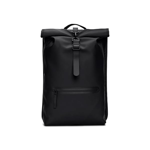 RAINS-Rolltop-Rucksack-Backpack-Waterproof-Backpack-for-Women-and-Men-Rucksack-for-Travel-and-Work-Black RAINS Rolltop Rucksack -Backpack