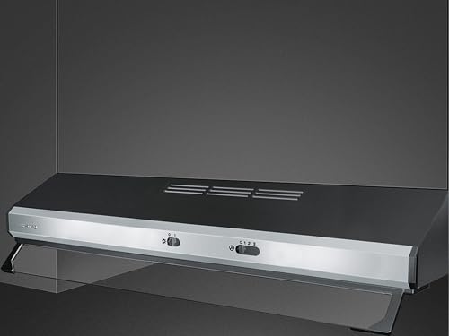 Smeg KSEC91XE3 - Cappa cucina, Aspirante/Filtrante, 305 m³/h, colore Nero/Inox, Classe energetica E