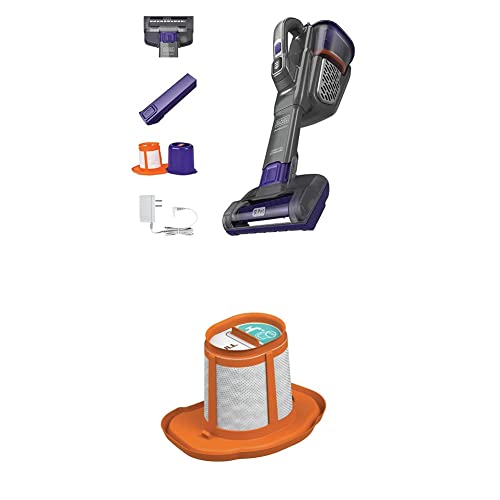 Image of BLACK+DECKER dustbuster Handheld Vacuum for Pets, Cordless, AdvancedClean+, Gray with Replacement Filter (HHVK515JP07 & HHVKF10)