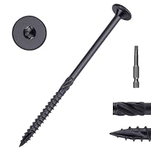 #14 x 5 Heavy-Duty Structural Deck & Lag Screws - Epoxy-Coated Black Rust Resistant - Torx T30 Star Drive Includes Bit - for Outdoor Timber, Log, Landscaping Wood, Fence, Pergola, 30-Pack